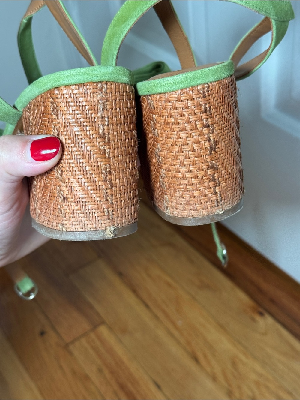Sezane Green Suede Sandals - 39 (8) - Picture 7 of 10